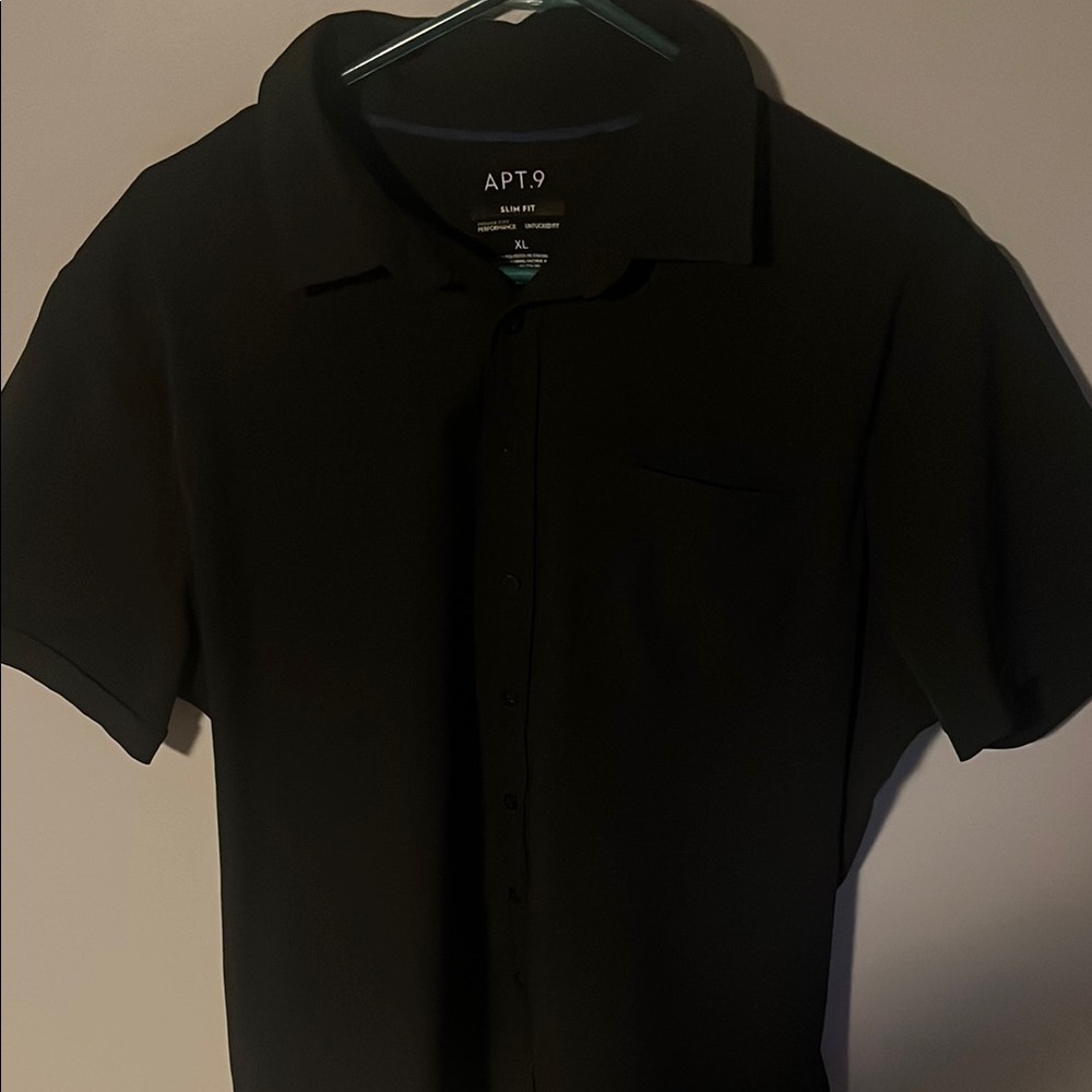 APT.9 Classic Black Polo Shirt